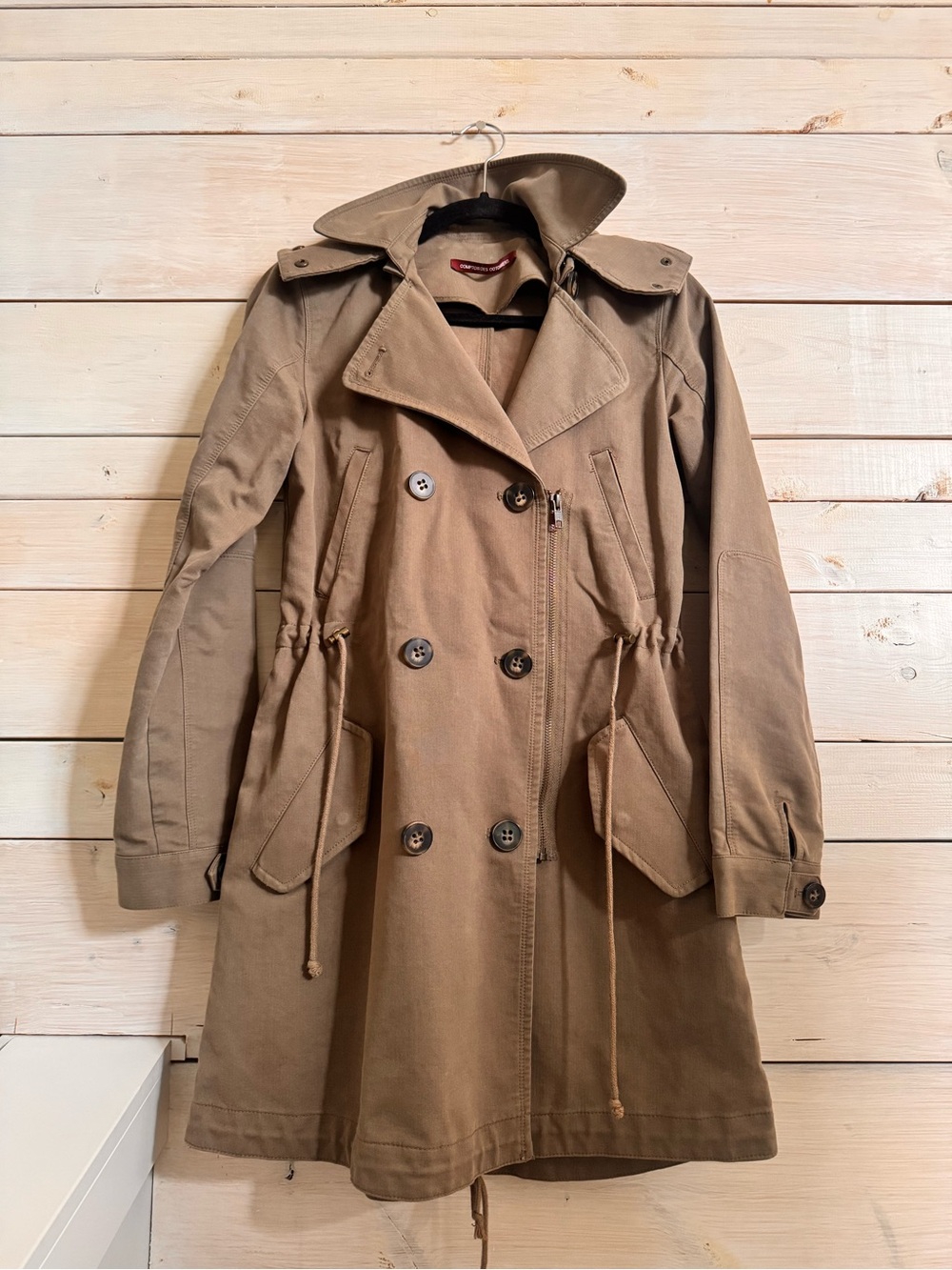 Comptoir des Cotonniers Classic Green Khaki Trench Coat